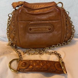 Juicy Couture Cross Body Purse; Caramel Leather